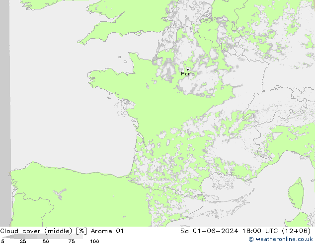 Wolken (mittel) Arome 01 Sa 01.06.2024 18 UTC