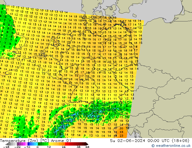     Arome 01  02.06.2024 00 UTC