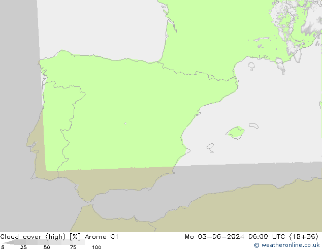 nuvens (high) Arome 01 Seg 03.06.2024 06 UTC
