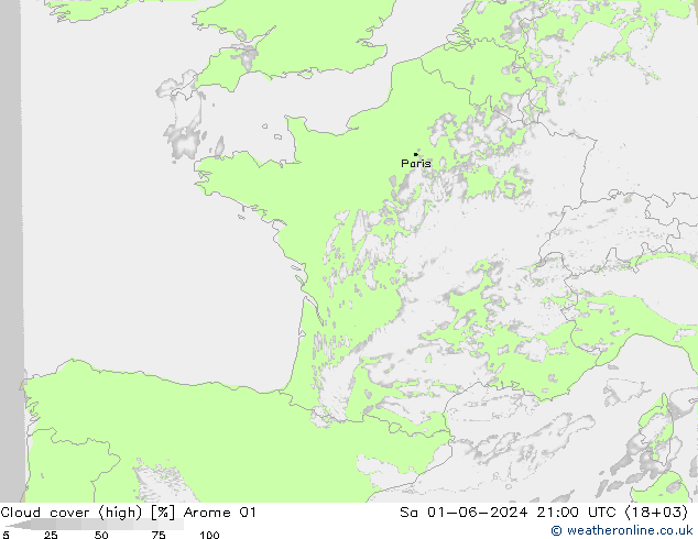 Wolken (hohe) Arome 01 Sa 01.06.2024 21 UTC