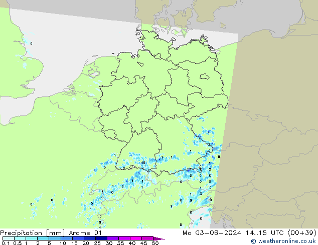Neerslag Arome 01 ma 03.06.2024 15 UTC