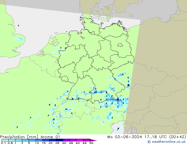 Precipitation Arome 01 Mo 03.06.2024 18 UTC