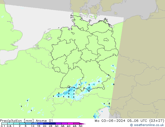 precipitação Arome 01 Seg 03.06.2024 06 UTC