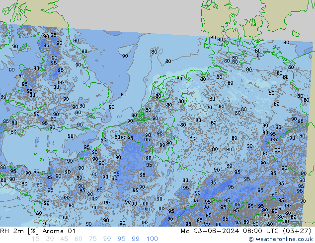 RH 2m Arome 01 pon. 03.06.2024 06 UTC