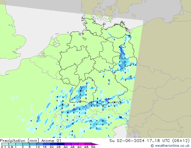 Precipitación Arome 01 dom 02.06.2024 18 UTC