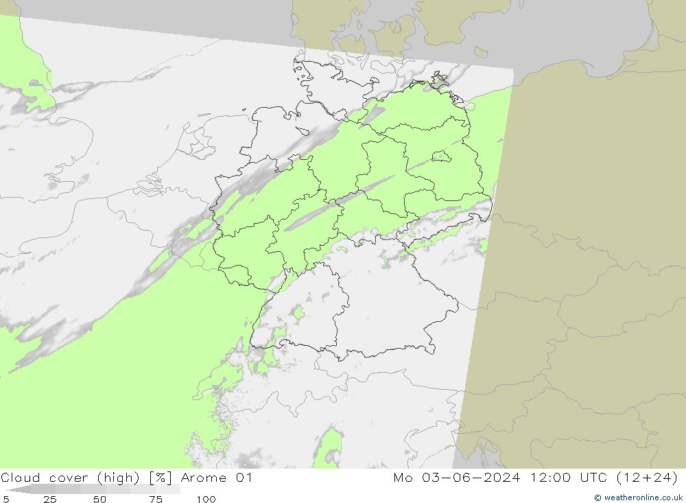 vysoký oblak Arome 01 Po 03.06.2024 12 UTC