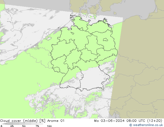 Wolken (mittel) Arome 01 Mo 03.06.2024 08 UTC