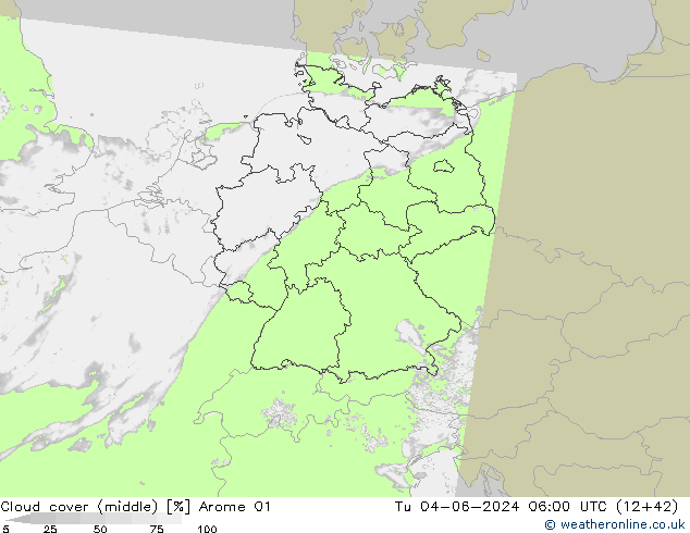Nuages (moyen) Arome 01 mar 04.06.2024 06 UTC