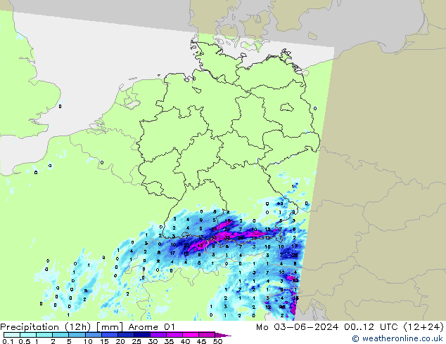 opad (12h) Arome 01 pon. 03.06.2024 12 UTC