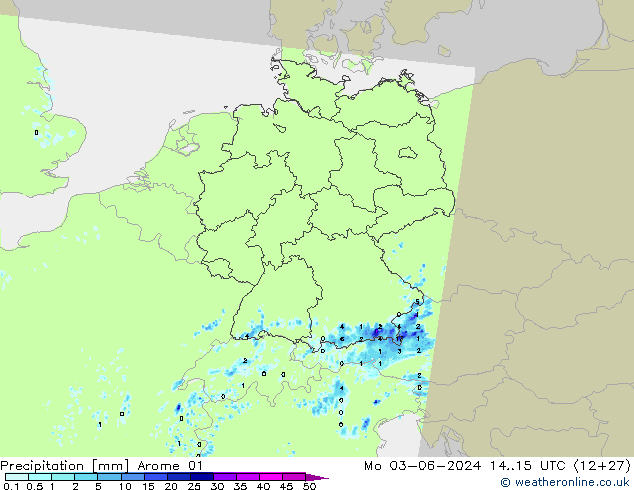 Precipitation Arome 01 Mo 03.06.2024 15 UTC