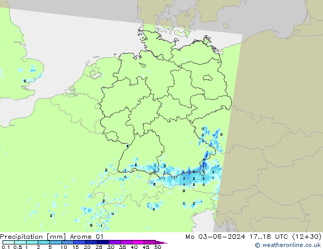 Yağış Arome 01 Pzt 03.06.2024 18 UTC