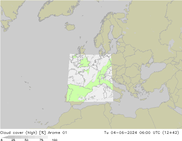 Bewolking (Hoog) Arome 01 di 04.06.2024 06 UTC