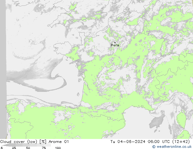 nuvens (baixo) Arome 01 Ter 04.06.2024 06 UTC