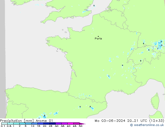 Neerslag Arome 01 ma 03.06.2024 21 UTC