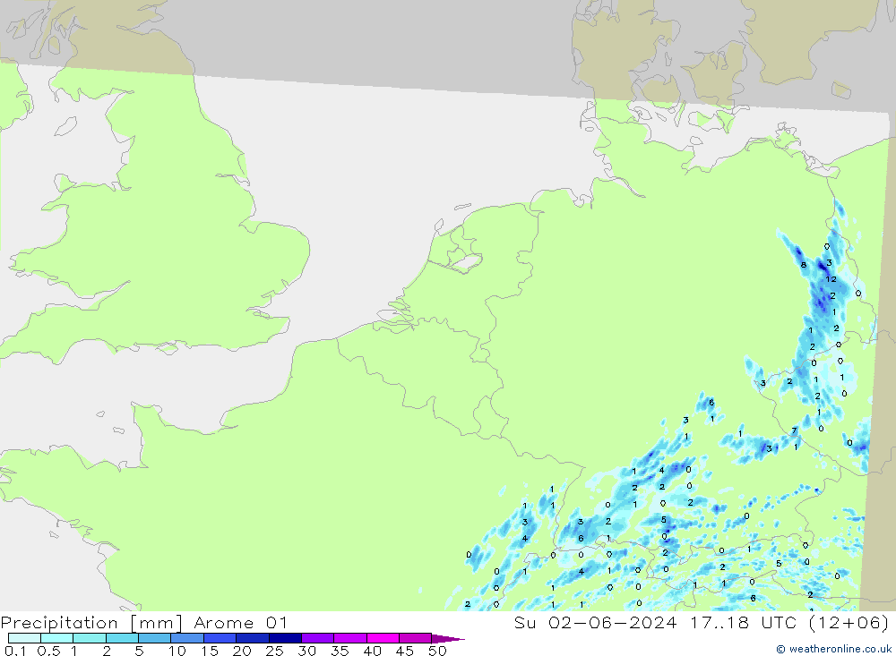 Precipitación Arome 01 dom 02.06.2024 18 UTC