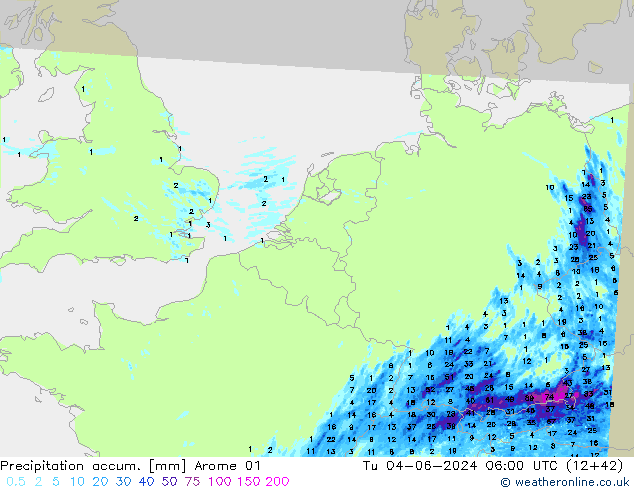 Precipitation accum. Arome 01 Ter 04.06.2024 06 UTC
