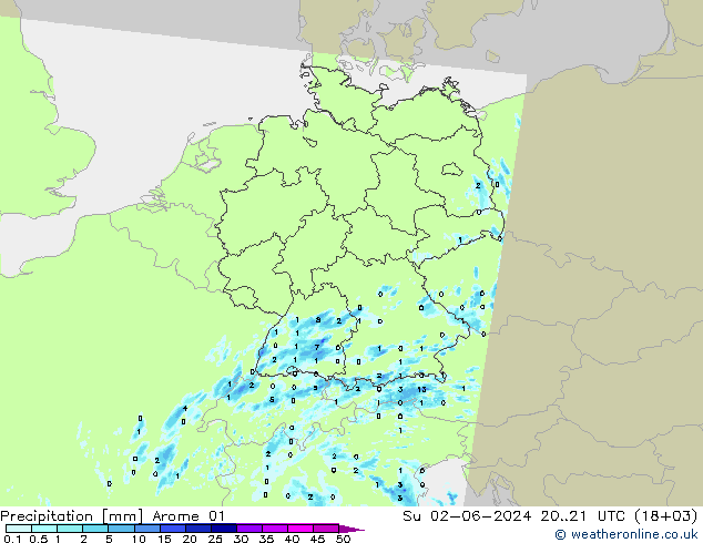Yağış Arome 01 Paz 02.06.2024 21 UTC
