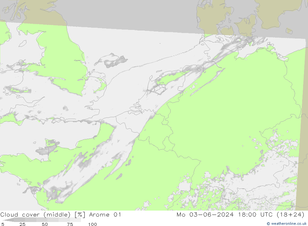 Nuages (moyen) Arome 01 lun 03.06.2024 18 UTC