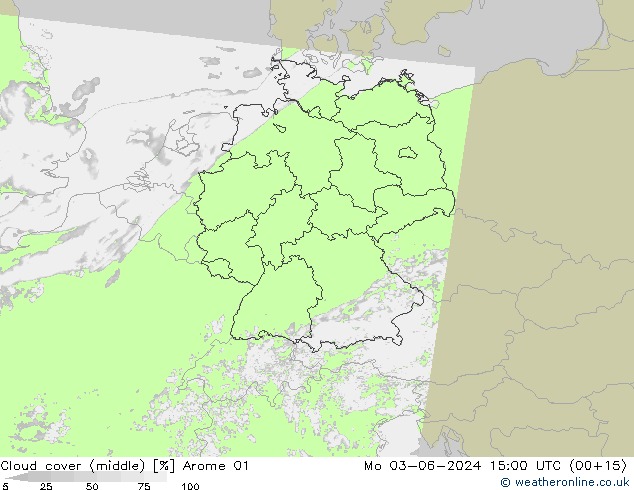 Cloud cover (middle) Arome 01 Mo 03.06.2024 15 UTC