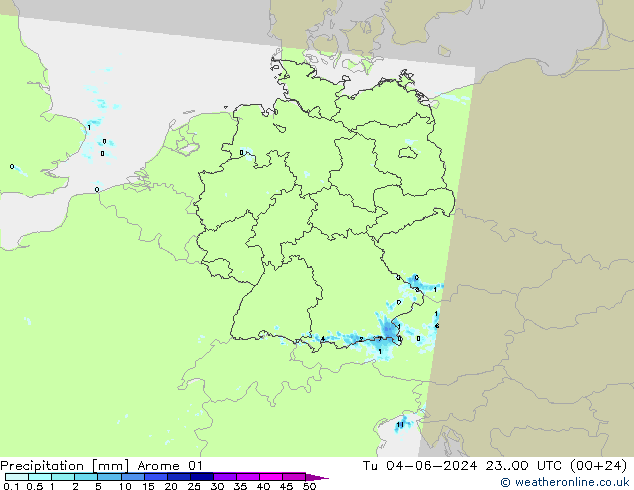 Yağış Arome 01 Sa 04.06.2024 00 UTC