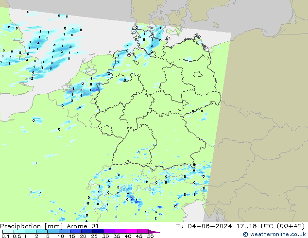 Precipitación Arome 01 mar 04.06.2024 18 UTC