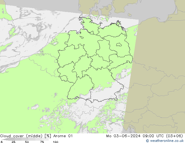 云 (中) Arome 01 星期一 03.06.2024 09 UTC