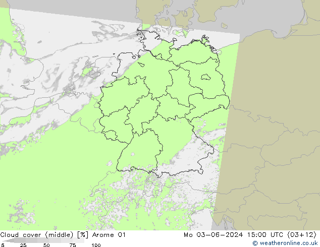 oblačnosti uprostřed Arome 01 Po 03.06.2024 15 UTC