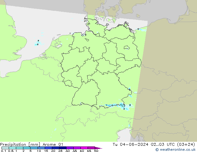 Precipitación Arome 01 mar 04.06.2024 03 UTC