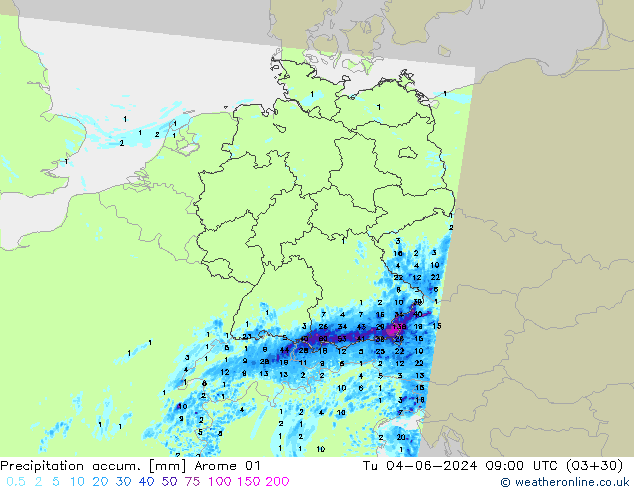 Precipitation accum. Arome 01 Ter 04.06.2024 09 UTC
