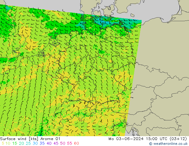 Bodenwind Arome 01 Mo 03.06.2024 15 UTC