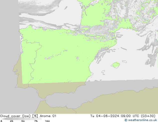 Nubi basse Arome 01 mar 04.06.2024 09 UTC