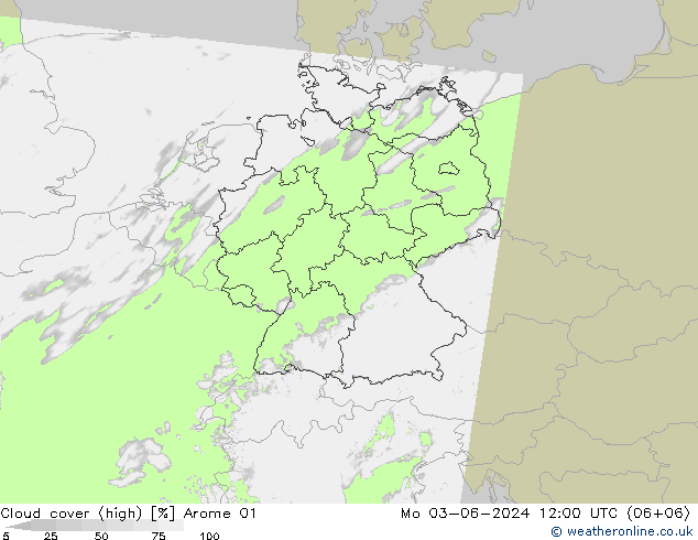 vysoký oblak Arome 01 Po 03.06.2024 12 UTC