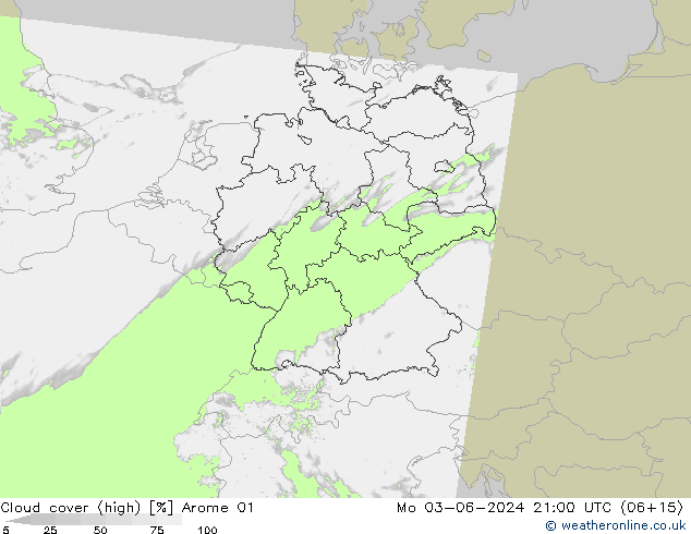 vysoký oblak Arome 01 Po 03.06.2024 21 UTC