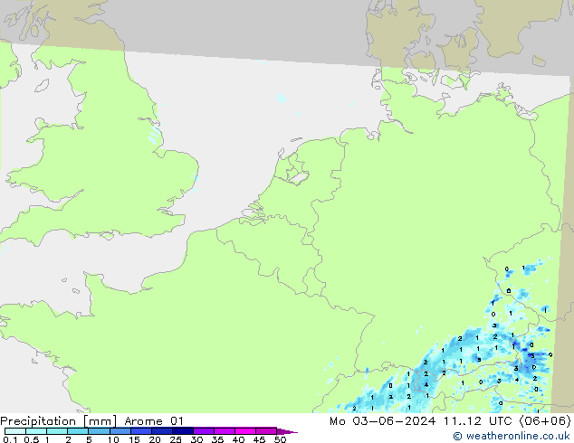 Precipitation Arome 01 Mo 03.06.2024 12 UTC