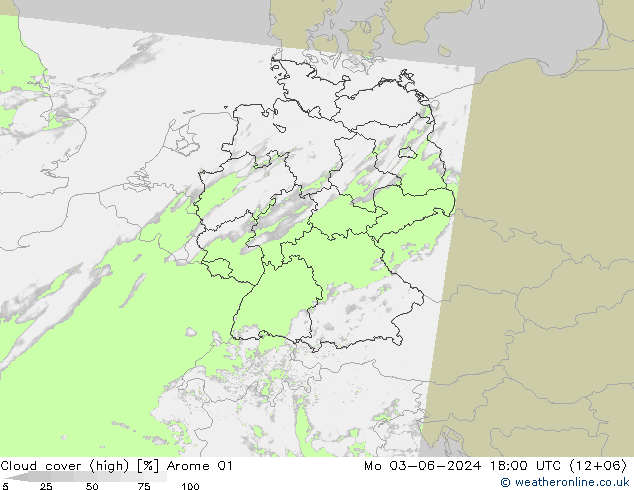 vysoký oblak Arome 01 Po 03.06.2024 18 UTC