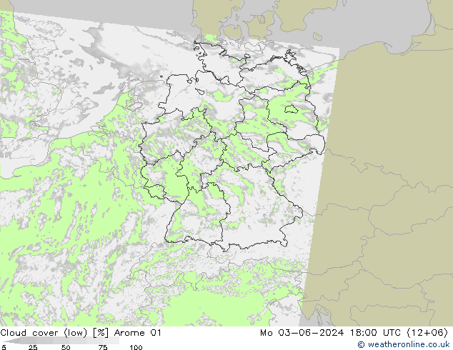 nízká oblaka Arome 01 Po 03.06.2024 18 UTC