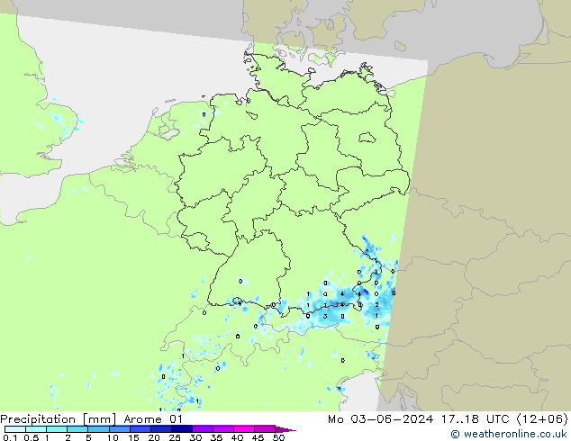 Neerslag Arome 01 ma 03.06.2024 18 UTC