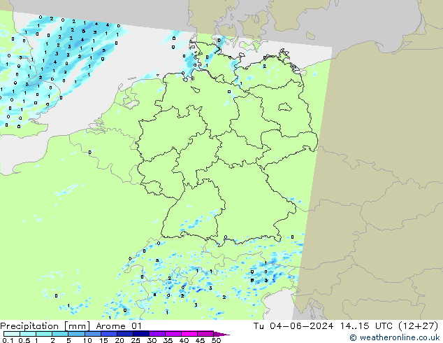 Precipitation Arome 01 Tu 04.06.2024 15 UTC