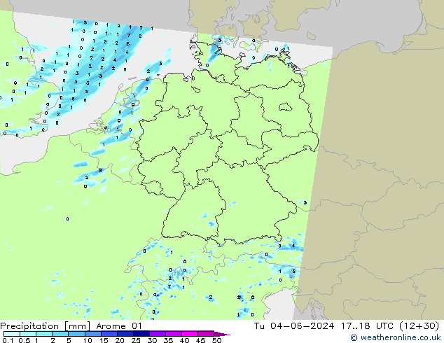 Precipitation Arome 01 Tu 04.06.2024 18 UTC