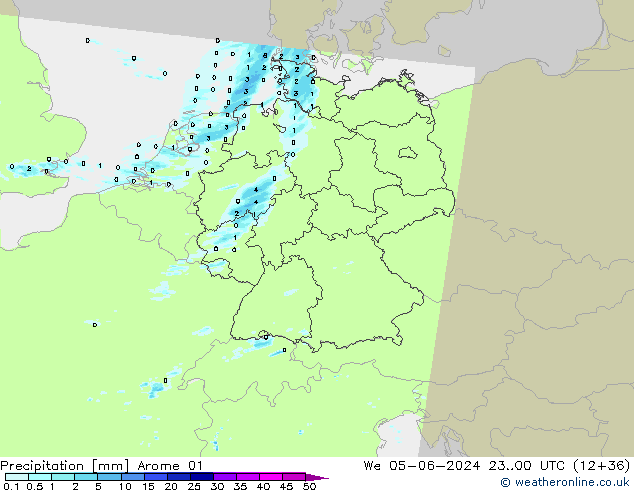 Precipitation Arome 01 We 05.06.2024 00 UTC