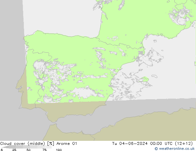 nuvens (médio) Arome 01 Ter 04.06.2024 00 UTC