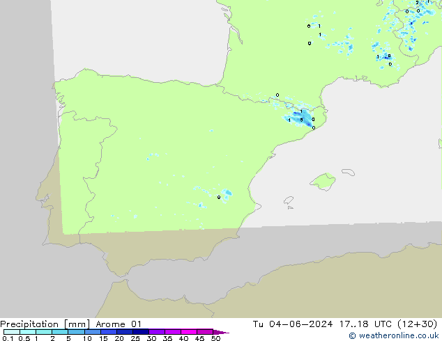 Precipitation Arome 01 Tu 04.06.2024 18 UTC