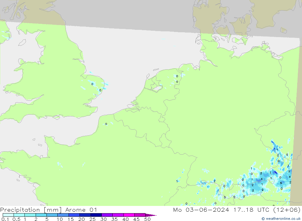 降水 Arome 01 星期一 03.06.2024 18 UTC