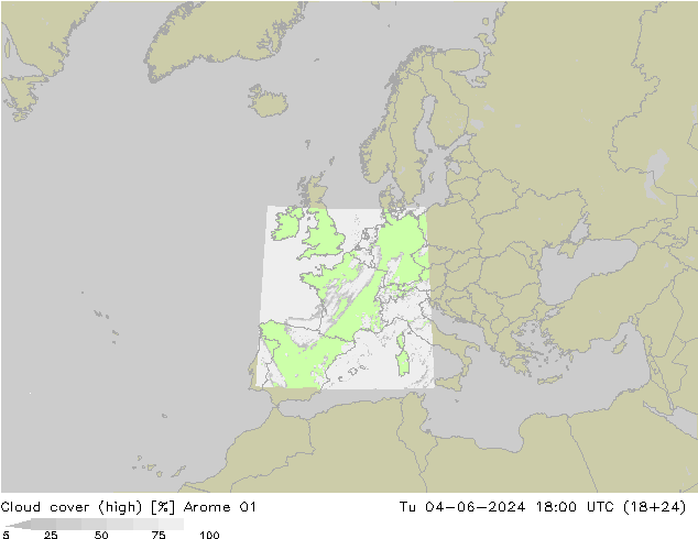 云 (中) Arome 01 星期二 04.06.2024 18 UTC