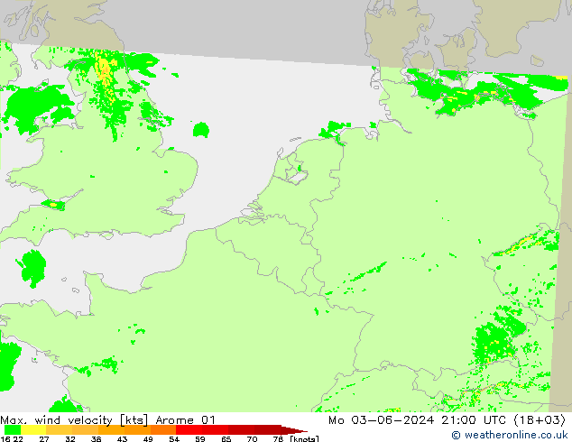 Max. wind snelheid Arome 01 ma 03.06.2024 21 UTC