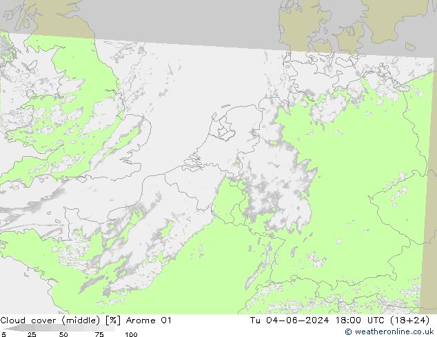 云 (中) Arome 01 星期二 04.06.2024 18 UTC