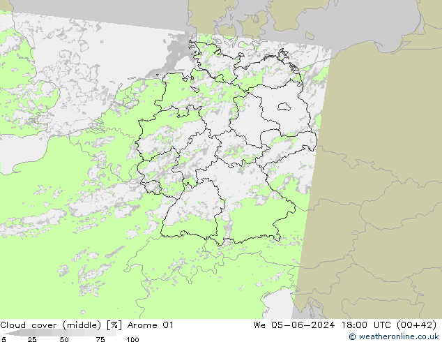 Nubes medias Arome 01 mié 05.06.2024 18 UTC