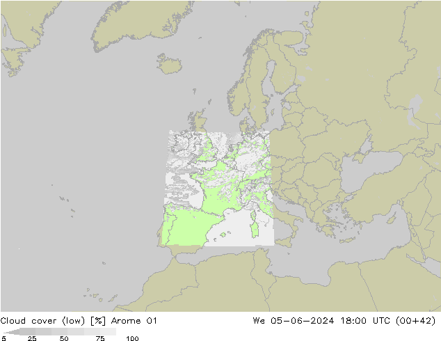 Nubi basse Arome 01 mer 05.06.2024 18 UTC