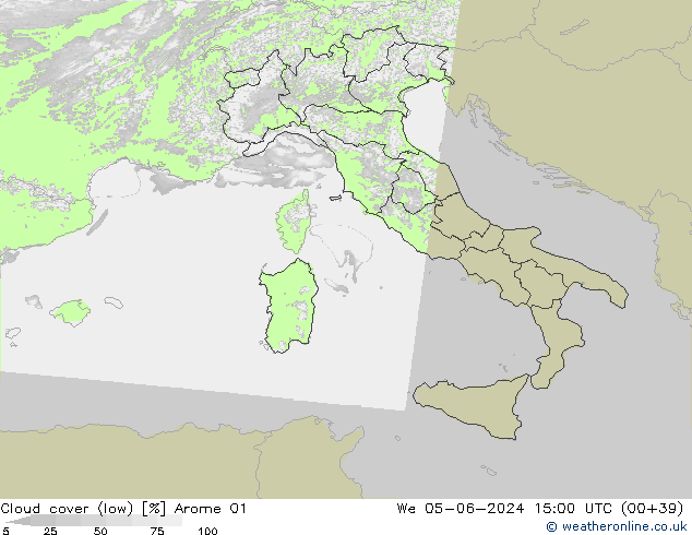 Bulutlar (düşük) Arome 01 Çar 05.06.2024 15 UTC