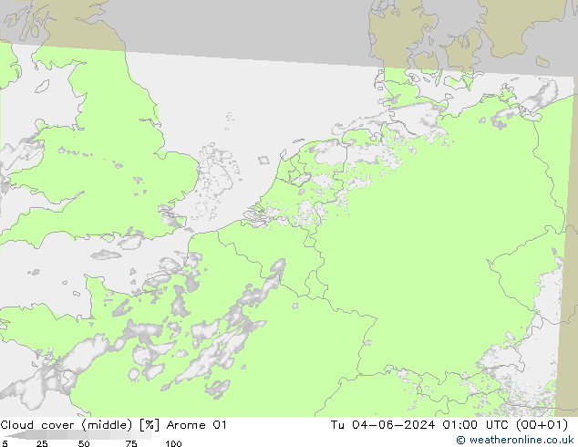 Nubes medias Arome 01 mar 04.06.2024 01 UTC